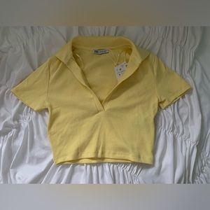 Light yellow Zara crop top - Never worn before!